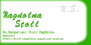 magdolna stoll business card